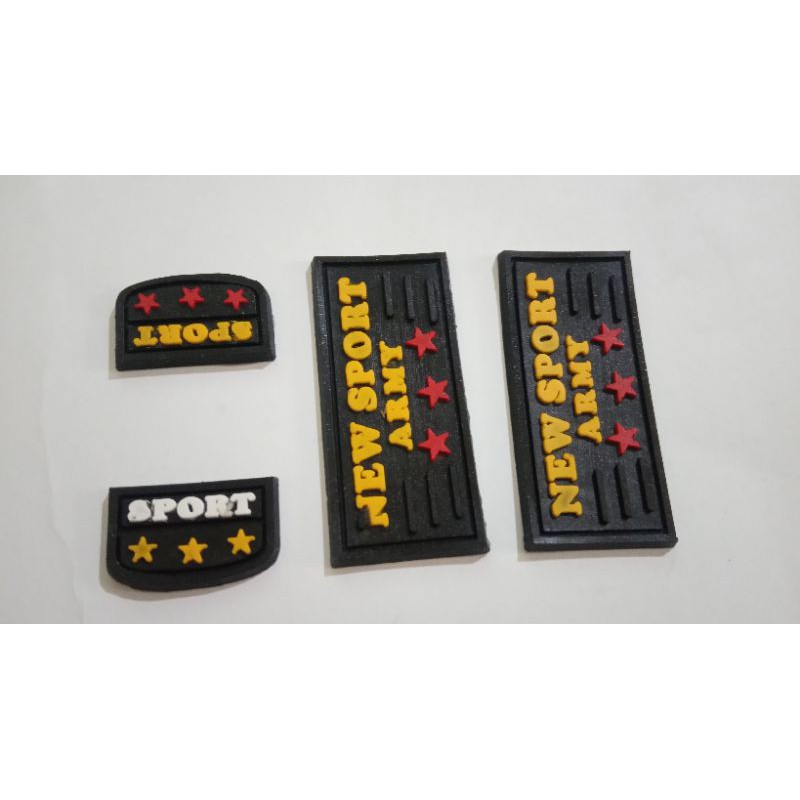 10 Pcs Label Karet Rubber New Sport Army