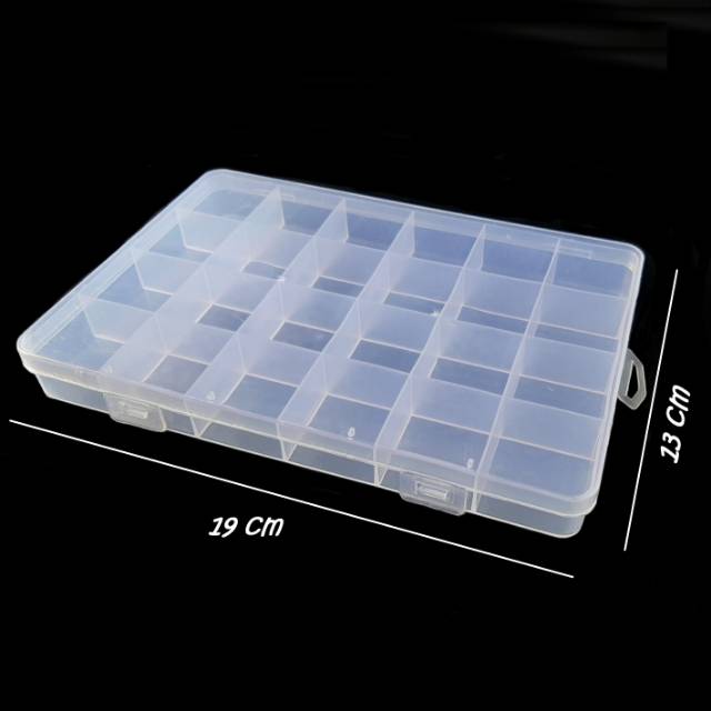 M24 Storage Box Case Organizer 24 Sekat Kotak Penyimpanan Serbaguna - Perhiasan Manik-Manik / Mainan