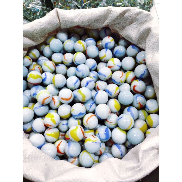 Mainan kelereng gundu jumbo putih/ kelereng jumbo isi 22pcs