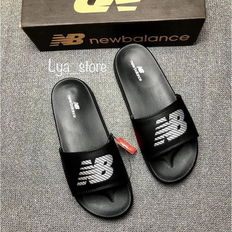 SENDAL SLIDE SLOP NB  BeLeNCE Black CASUAL  PRIA DAN WANITA FREE BOX + PAPERBAG