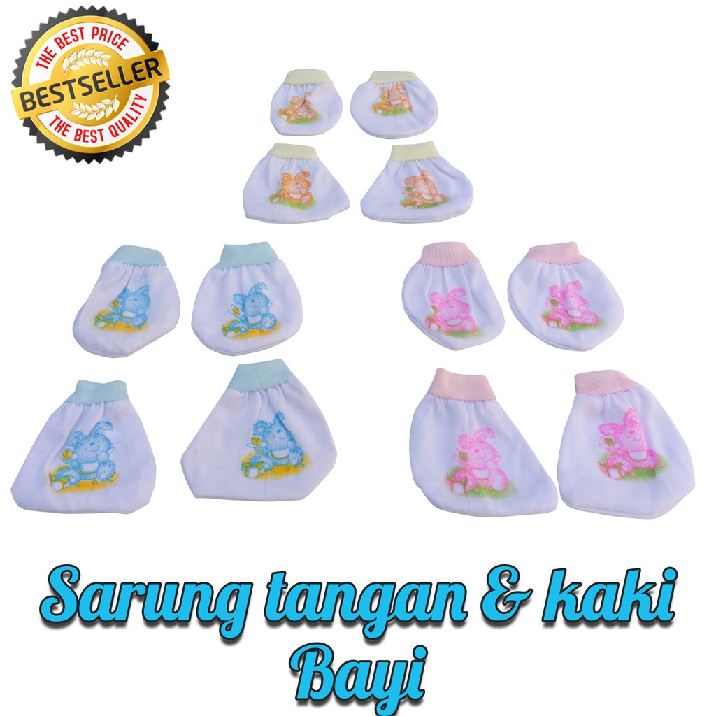 Sarung Tangan Kaki Bayi Ecer &amp; Grosir 1Pasang STK ( 1 pasang kaos tangan dan 1Pasang  kaos kaki )