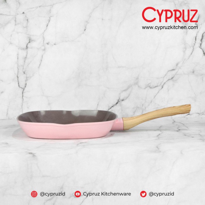 Cypruz Pink Ceramic Grill Pan / Panggangan Anti Lengket