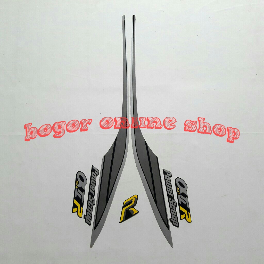 Stiker motor striping Yamaha Alfa 1992 Silver