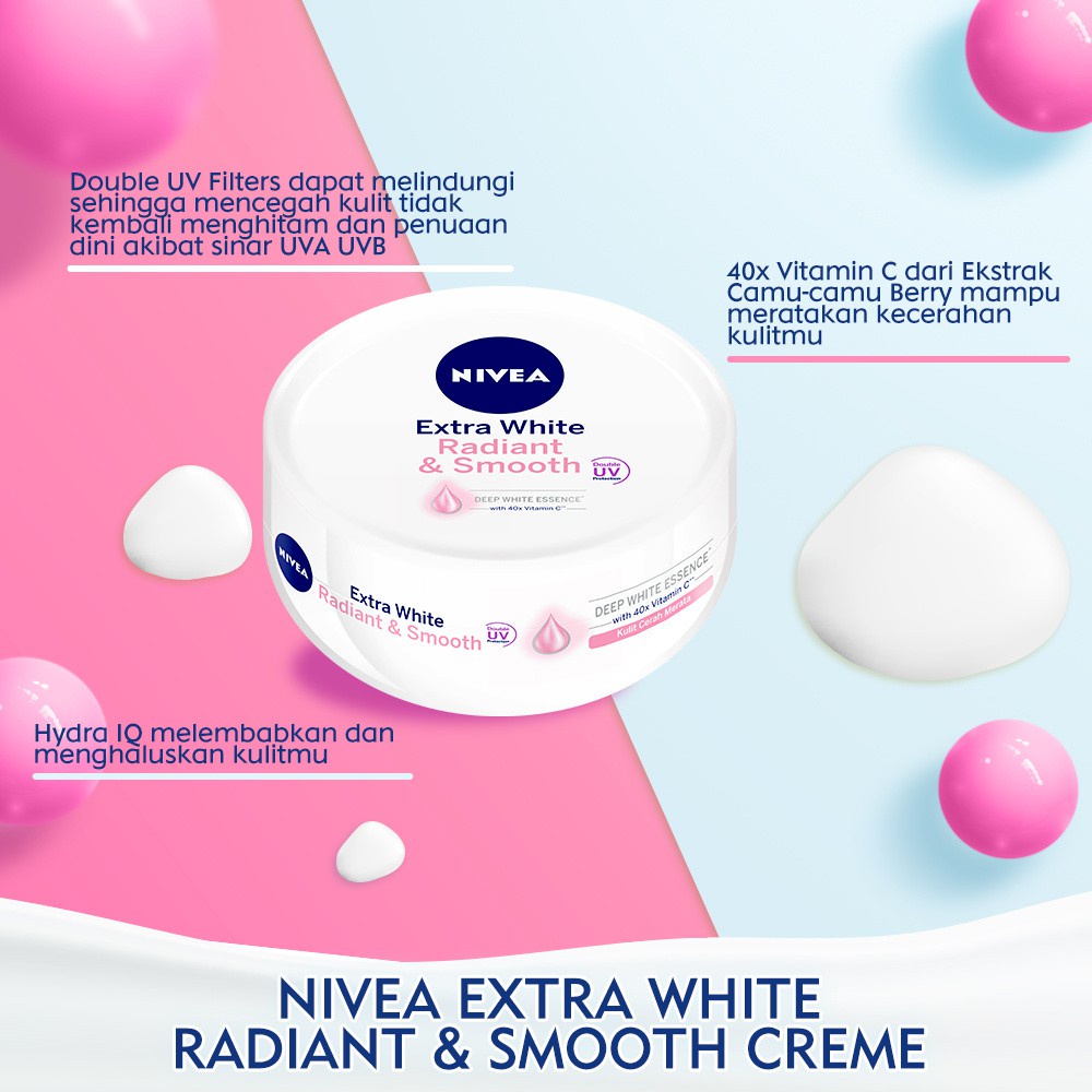 NIVEA Soft Cream Moisturizer 25 50 100 Extra White (BPOM) Nivea Men Creme 30 75 (Vaalensia)