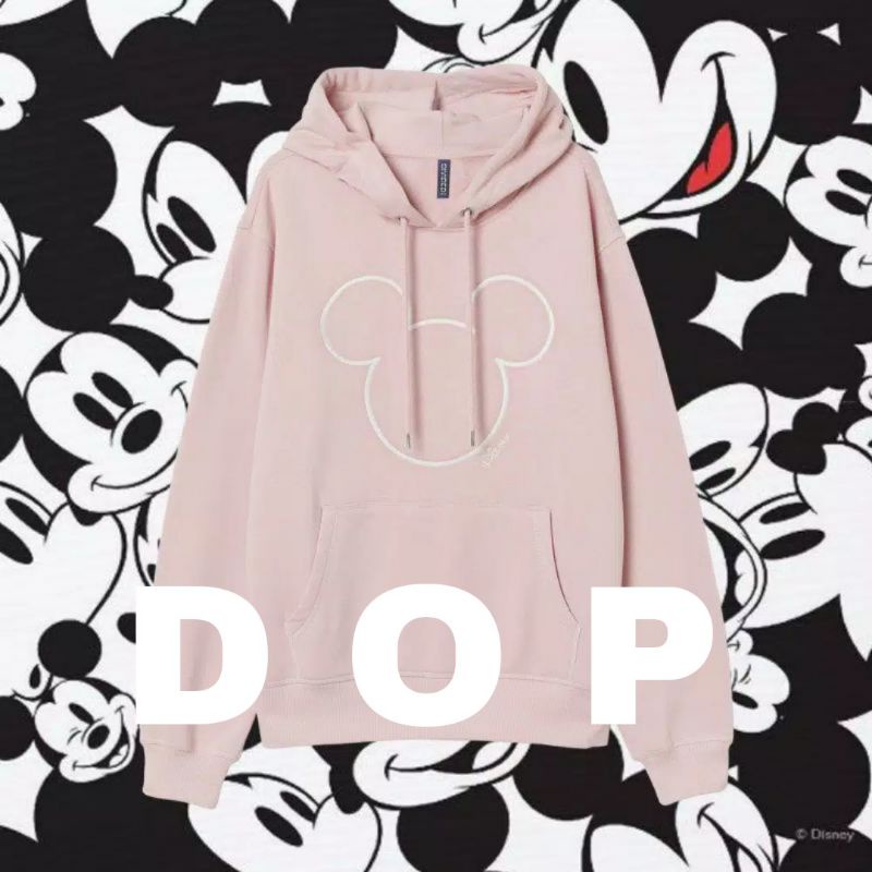 HOODIE JAKET Hnm H&amp;M Pria Wanita Mickey Pink Head Bordir Full Tag