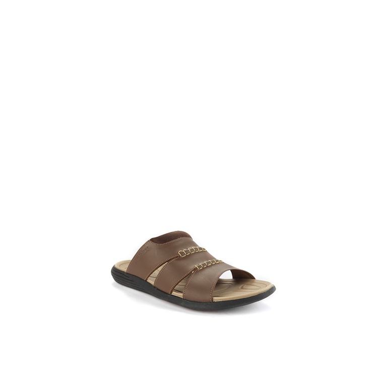 SANDAL CASUAL JIM JOKER PRIA ORIGINAL SLIDE KULIT BRANDED COKLAT JJ07