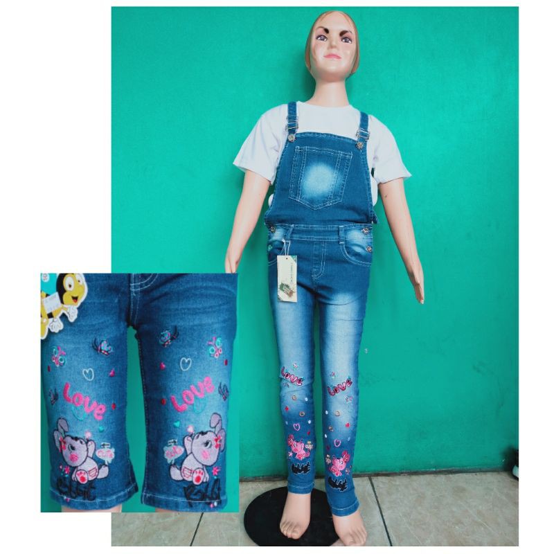 Baju kodok anak perempuan 7-10 Tahun overall jeans anak