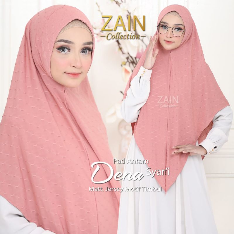 jilbab instan Dena jumbo ORI ZAIN COLLECTION-Peach