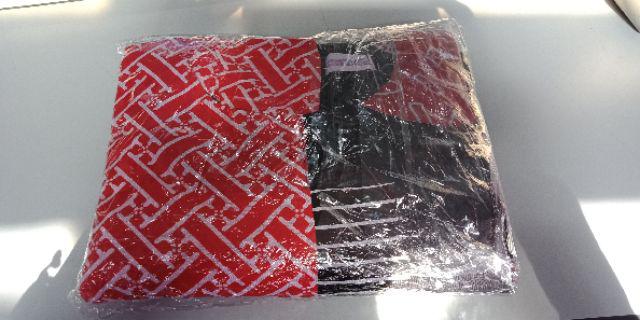 Tunik Nadine Batik Kombinasi Merah Tunik Batik Seragaman Kerja Kantor Tunik Nadin Tunic Nadine