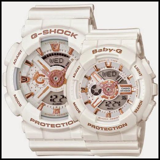 Cuci Gudang Jam Tangan Couple Merk G Shock& Baby-G White Ori Bm Free Box Set