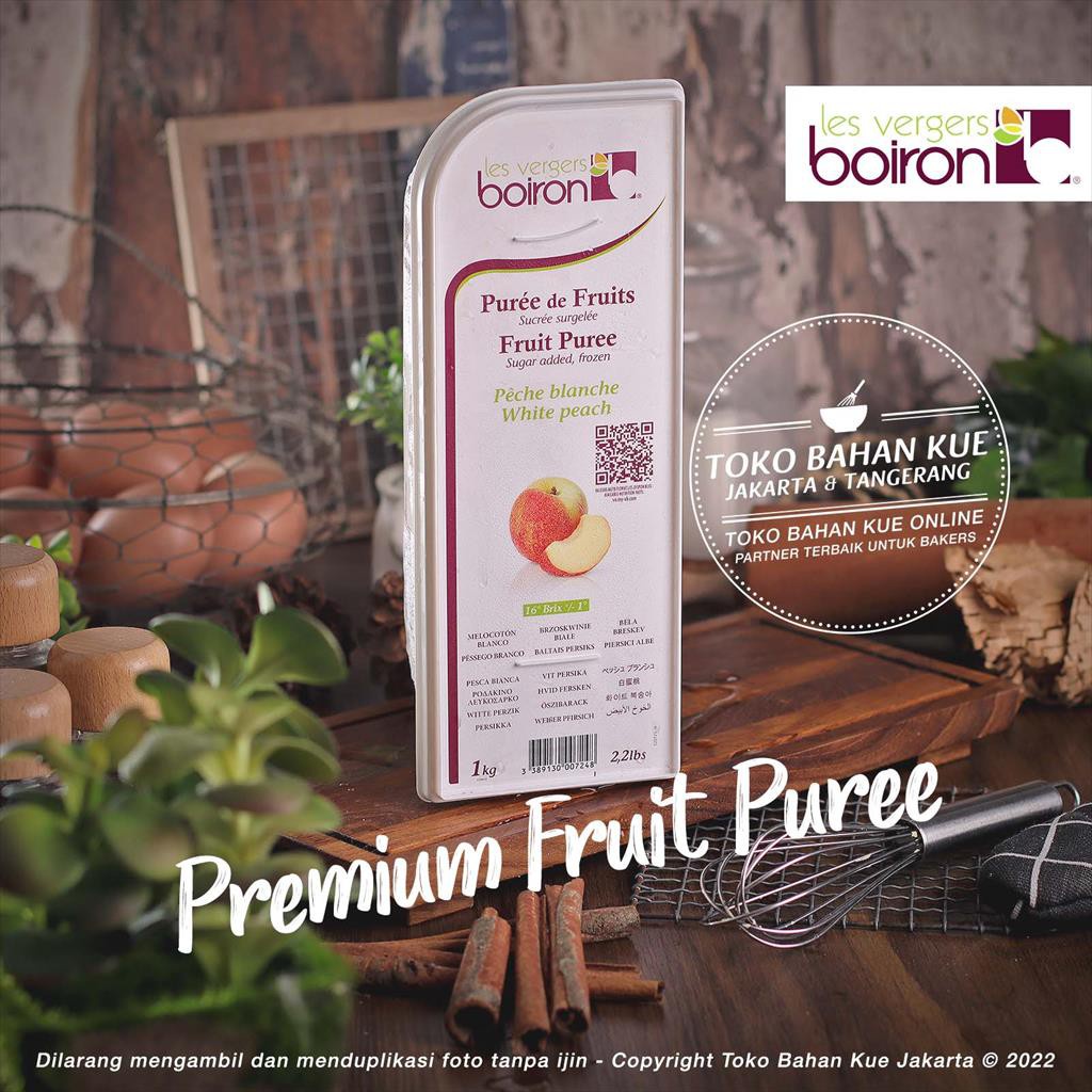 

Boiron White Peach 1kg Frozen Fruit PUREE Persik Beku Buah Import Enak