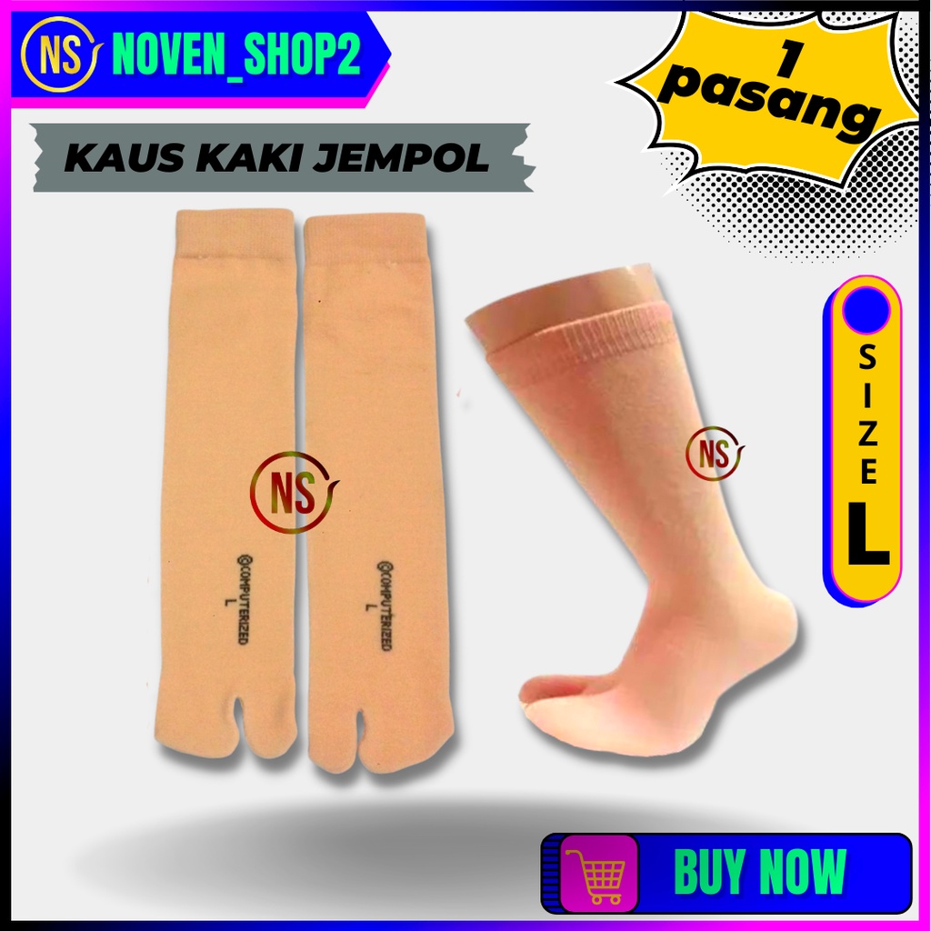 (6 Pasang) kaos kaki wanita muslimah jempol krem polos - hitam polos - putih polos - putih tapak hit