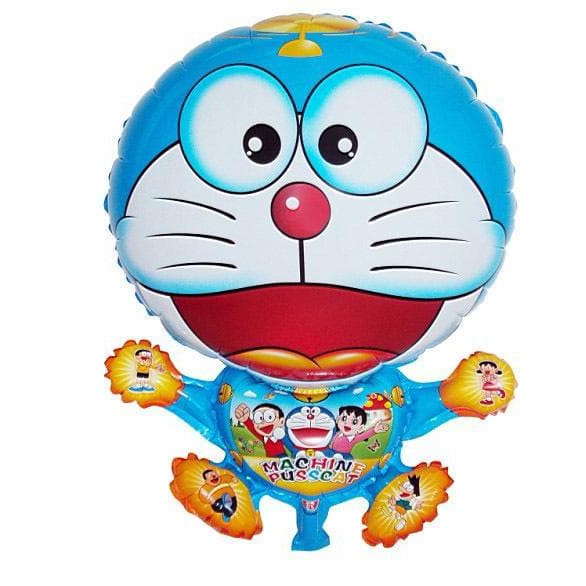 GROSIR 50 BIJI Balon Foil Doraemon termurah bisa dijual kembali - Balon GAS PARASIT DORAEMON WARNA
