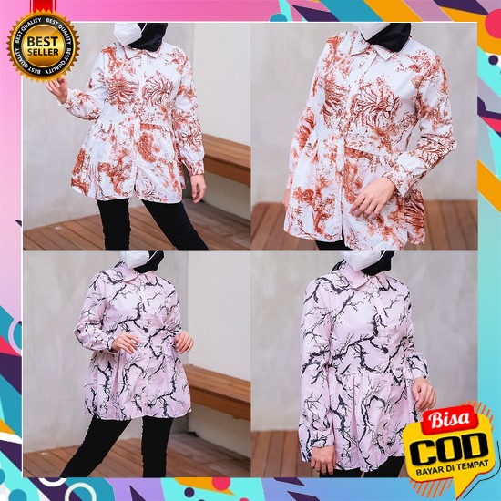0Tunik Novalin /// Atasan Wanita / Tunik Rayon Premium Atasan Kemeja B Afi - Vc - Jenin Tunik