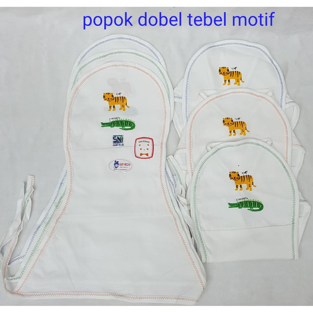 3pc-Baby mocha popok doble putih polos /popok bayi motif /murah