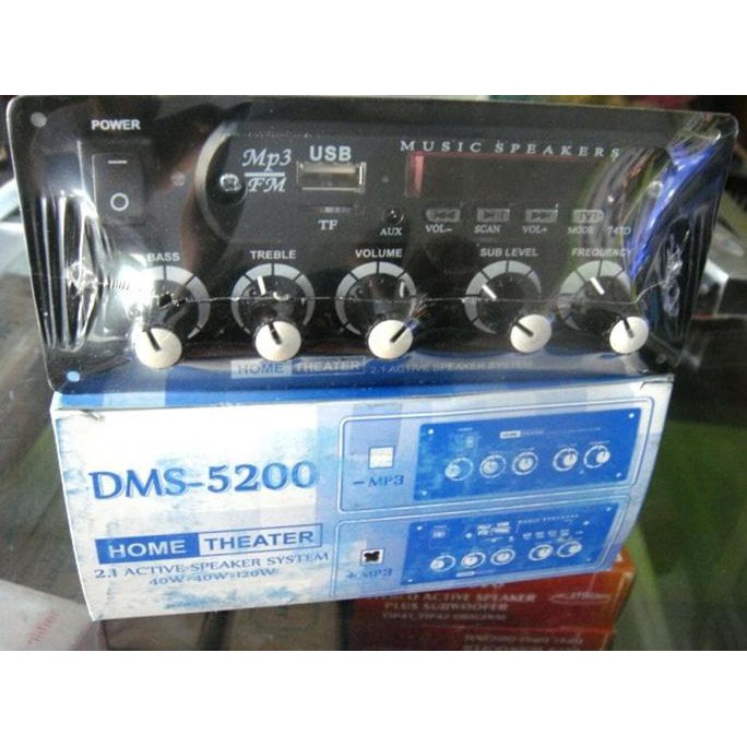 KIT POWER HOME TEATHER 2.1 SPEAKER AKTIF DMS 5200 MP 3
