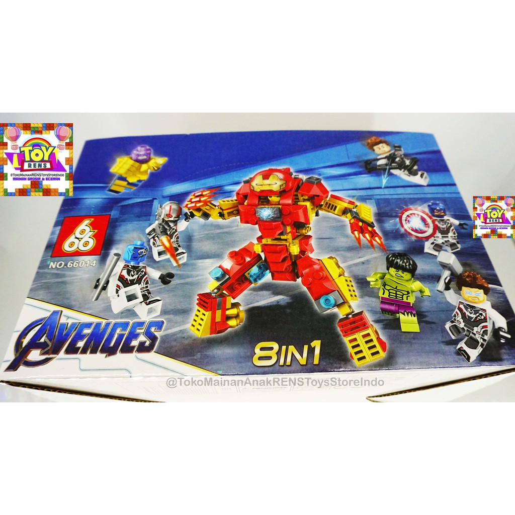 MAINAN ANAK LAKI COWO TOYS LEGO AVENGERS MARVEL THOR IRON MAN CAPTAIN AMERIKA THANOS HULK JADI 1 SET