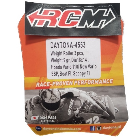 HARGA 1 SET PER 3 BIJI ROLLER ROLER 4553 VARIO 110 KARBU FI BEAT FI SCOOPY FI ESP ORI ORIGINAL DAYTONA 9GRAM 9 GRAM 9GR 9 GR