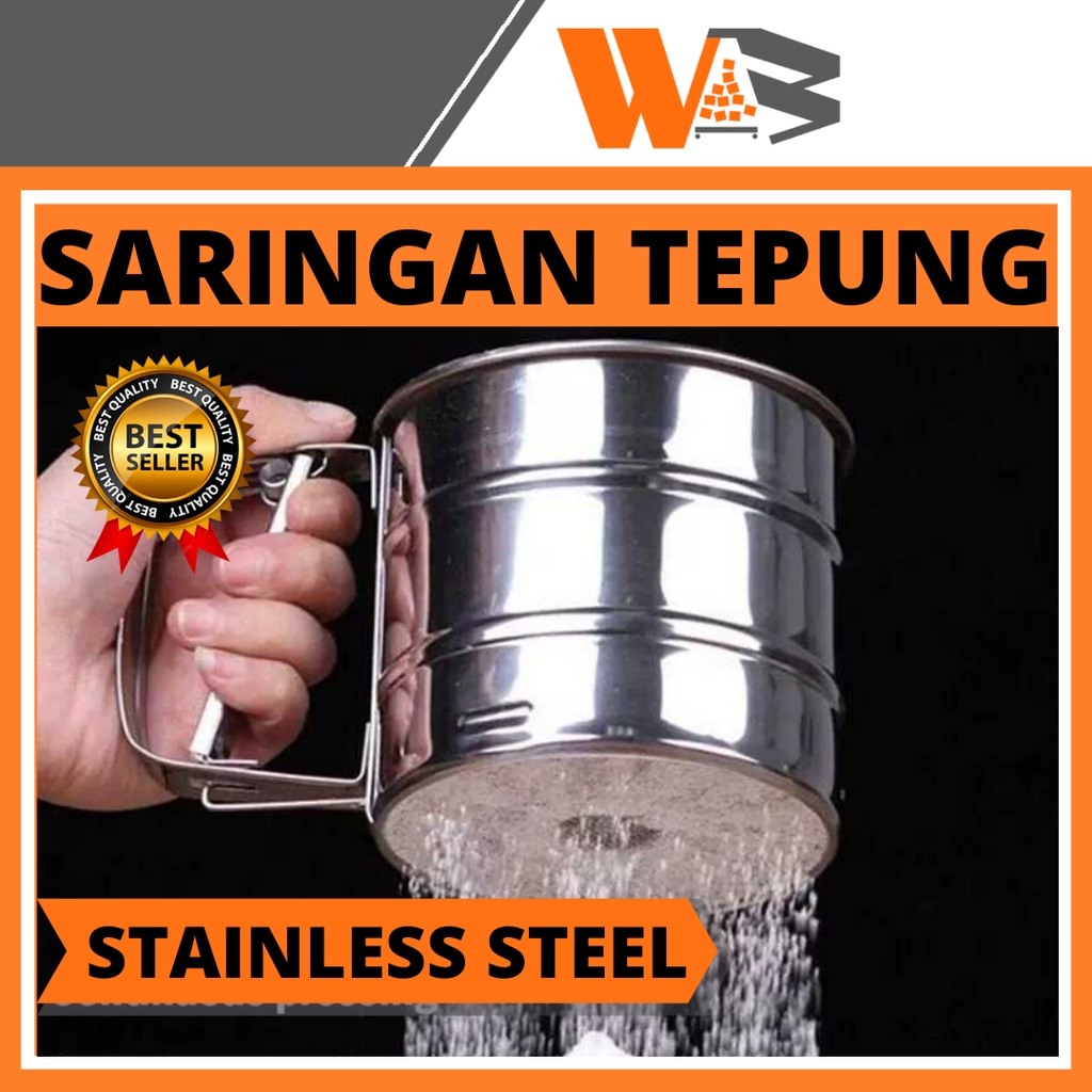 COD Saringan Pengayak Icing Gula Tepung Flour Shaker Saringan Minyak / Teh + Kopi + Tepung + Ceko + Susu STAINLESS STEEL