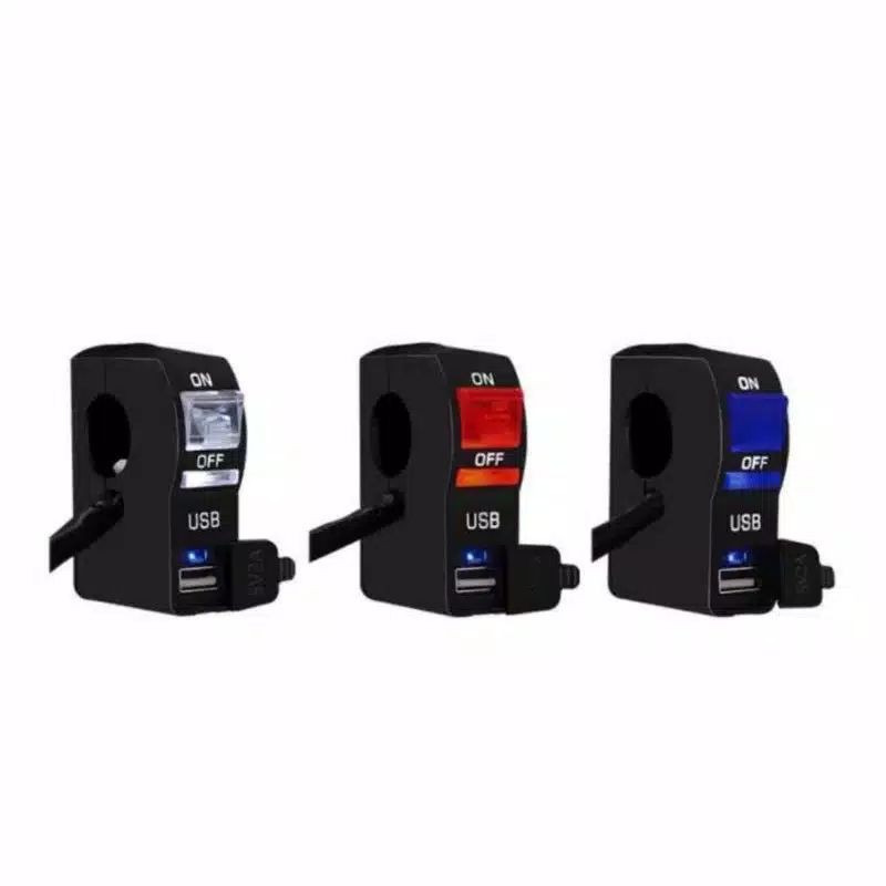 Saklar On Off stang LED + USB Charger saklar stang led motor