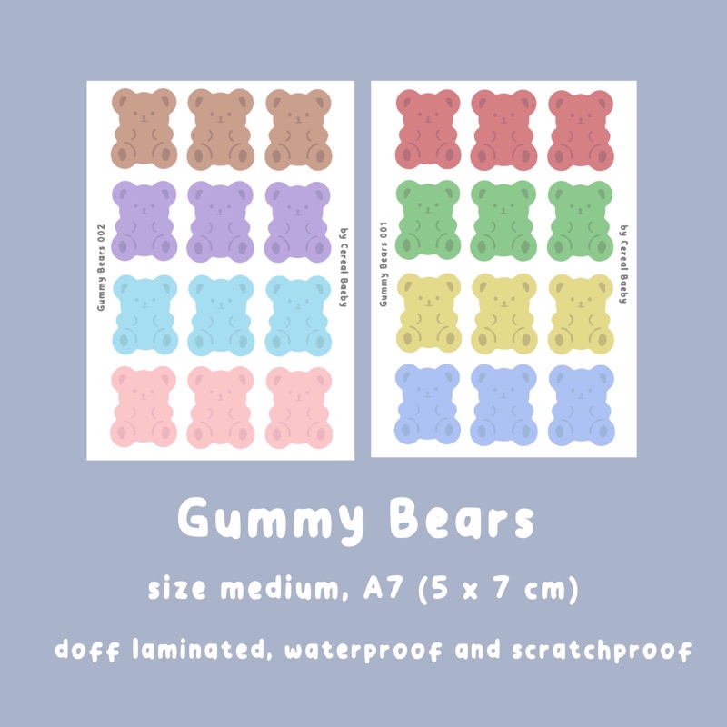 

STIKER DECO JURNAL GUMMY BEARS