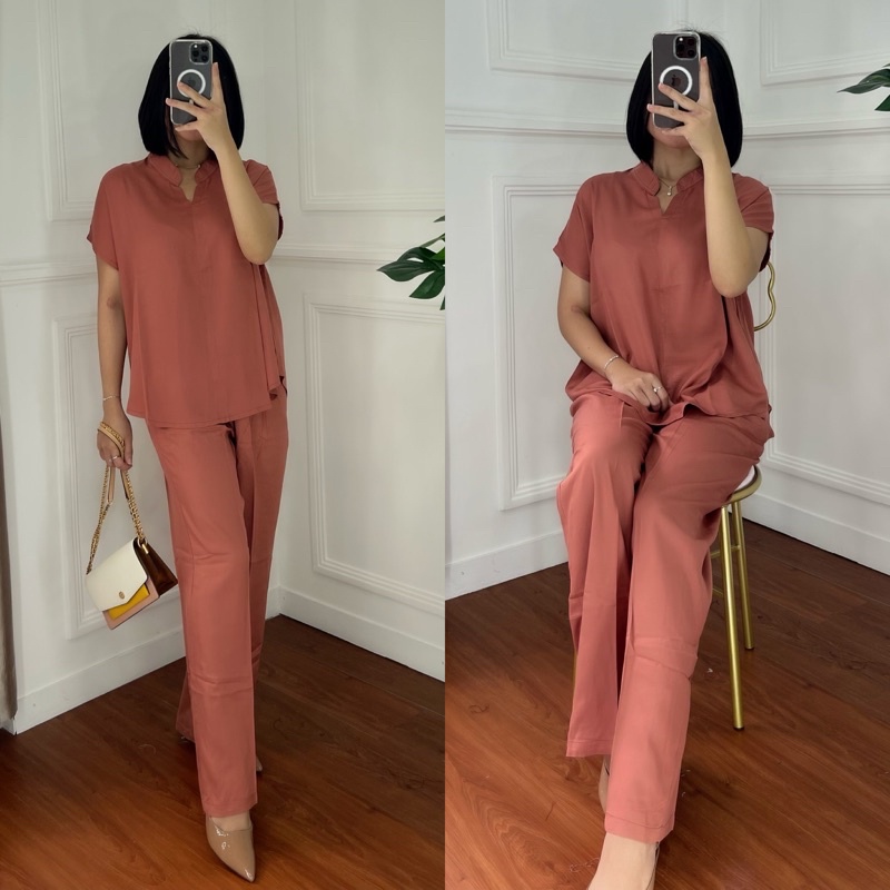 ONE SET TWILL PIYAMA SET TWILL/PAJAMAS/DAILY ONE SET/SETELAN / SETCEL / KEMEJA RAYON / RAYON TWILL-SOFTLILONA TWILL