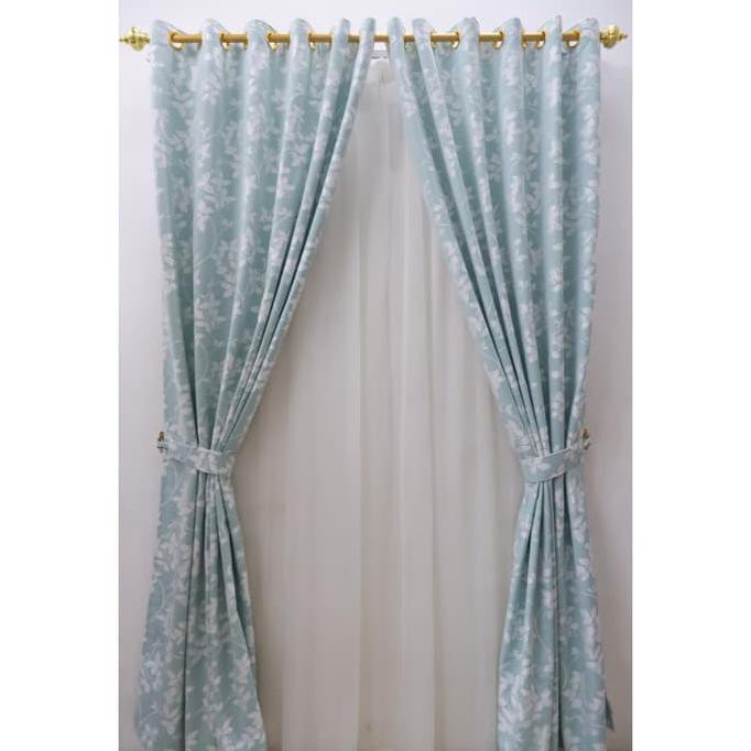 Gorden jendela hordeng mininalis jacquard D# Tiffany Biru Tosca