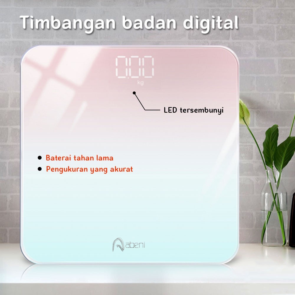 Abeni Timbangan badan USB Mini Digital BODY Warna Gradasi Max 180KG （26 x 26 cm）