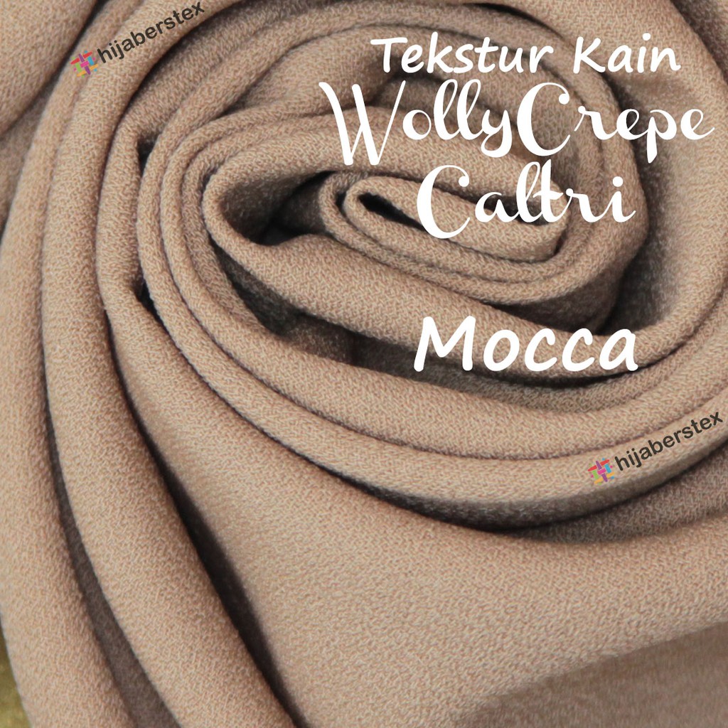 Hijaberstex 1 2 Meter Kain Wollycrepe Caltri Mocca Shopee Indonesia
