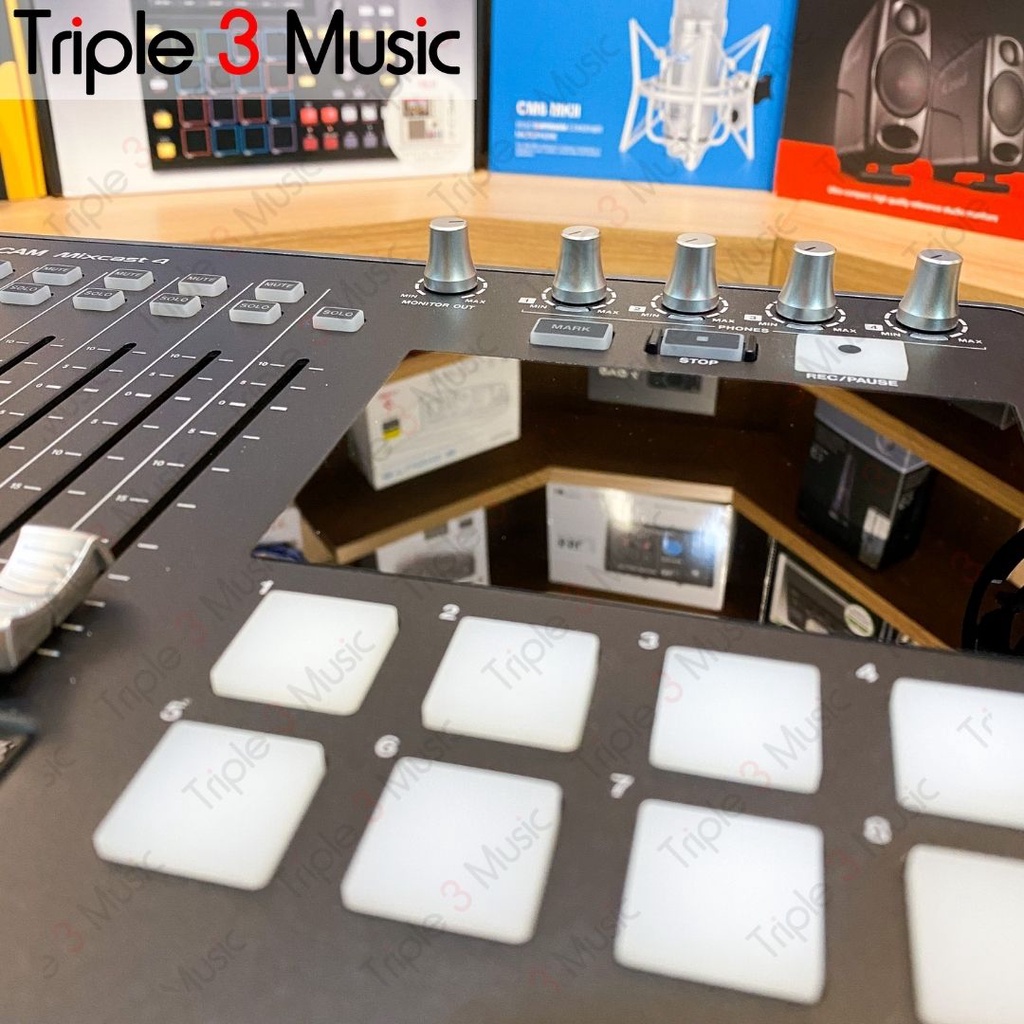 TASCAM MIXCAST 4 Paket Podcast premium 4 orang With mic dan headphone