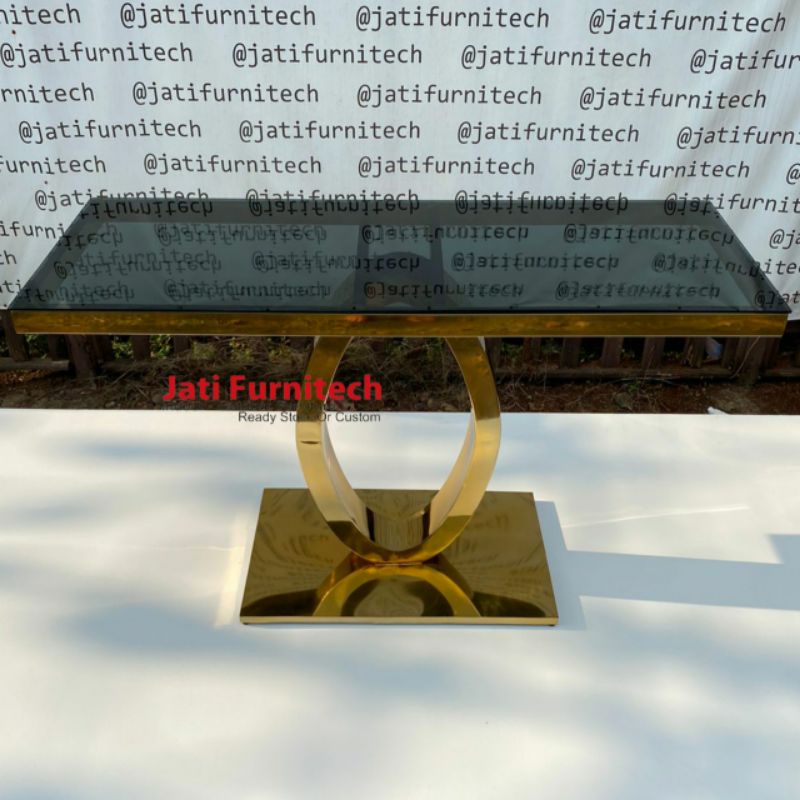 console table stainless gold - meja hias - interior contractor