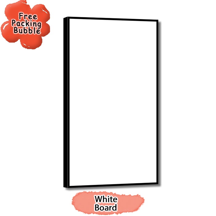 

White Board Melamin / Papan Tulis Putih Ukuran 70x130 cm