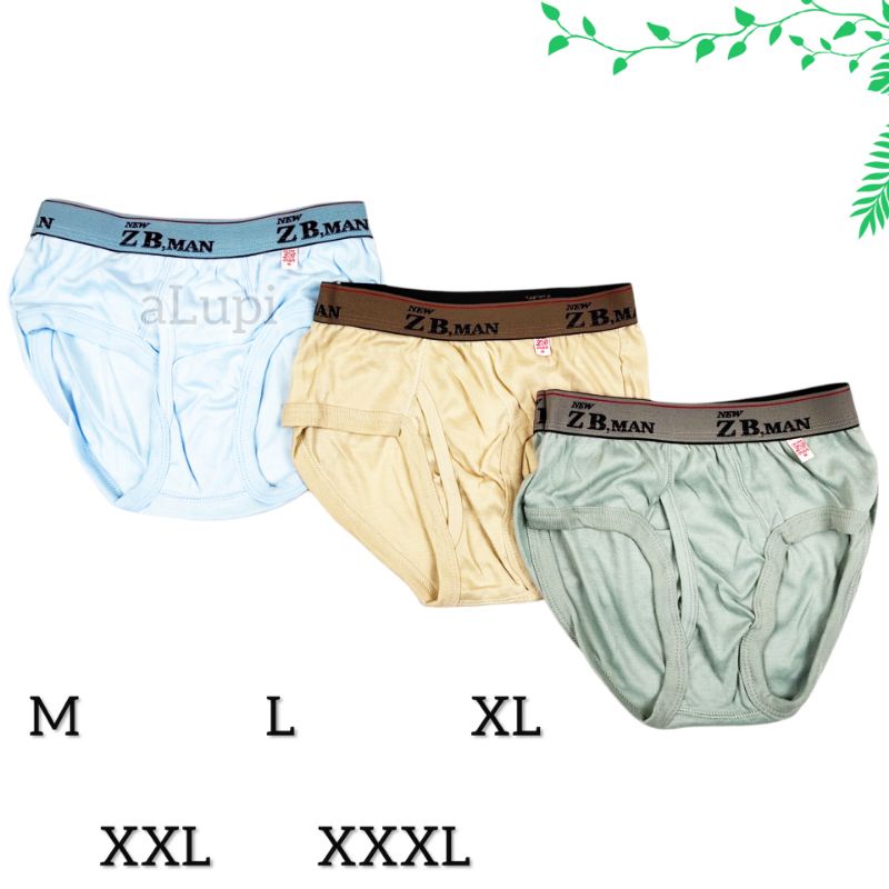 CD Celana Dalam Brief Pria Karet Boxer ZB MAN Size Dewasa Remaja Jumbo M L XL XXL XXXL 2L 3L 4L 3XL