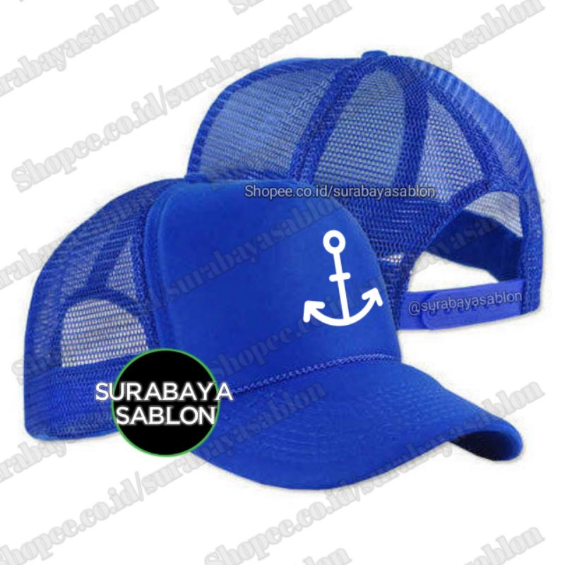 Topi Jangkar Laut Trucker/Jaring - Topi Pria Pelaut/Pelayar/Jangkar Laut  - Surabaya Sablon