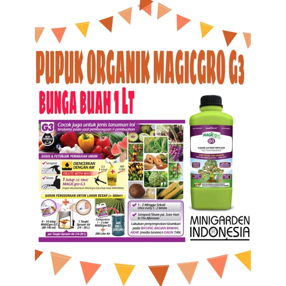 MAGICGRO G3 1 LITER PUPUK ORGANIK PUPUK BUAH &amp; BUNGA FASE GENERATIF