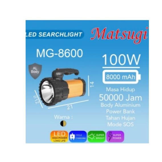 Senter Led Jarak Jauh 100 Watt 800mAh