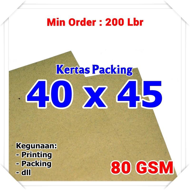 

PAKET - Kertas Packing | Kraft Paper | Bungkus | Coklat | Sack | 40 x 45 cm | 80 Gram