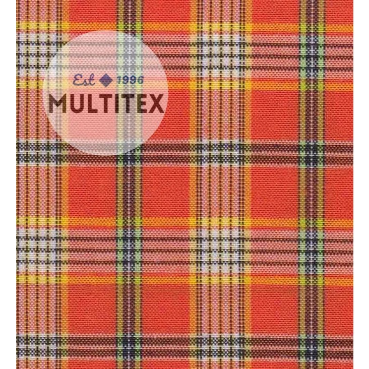 [GULUNGAN] Bahan kain kotak orange tc katun cotton adem halus lembut seragam sekolah oren halus lemb