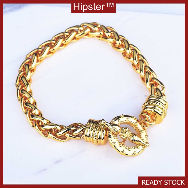 European and American Vintage Engraving Buckle Chain Bracelet