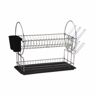 Dish Rack 2 Tier Informa  Stainless Steel Rak  Piring  