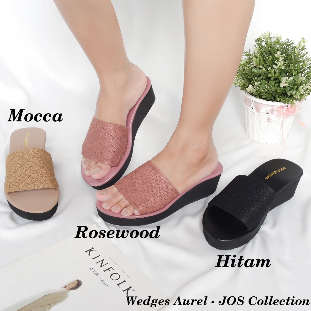 JOS Collection - Aurel Wedges Selop Wanita Tinggi 7 cm