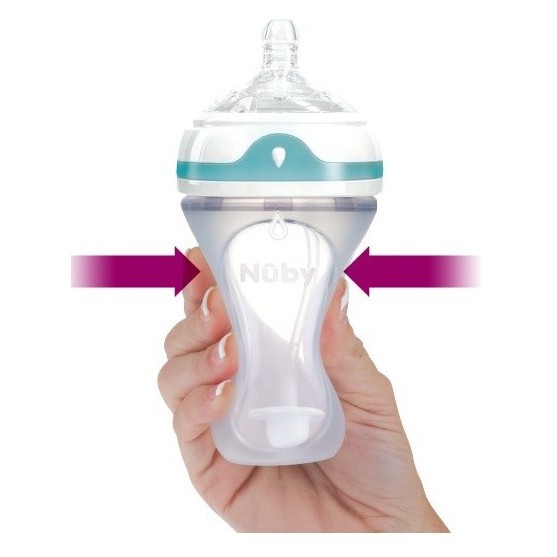 Nuby Comfort 250ml Silicone Bottle, Botol Susu Mirip Payudara