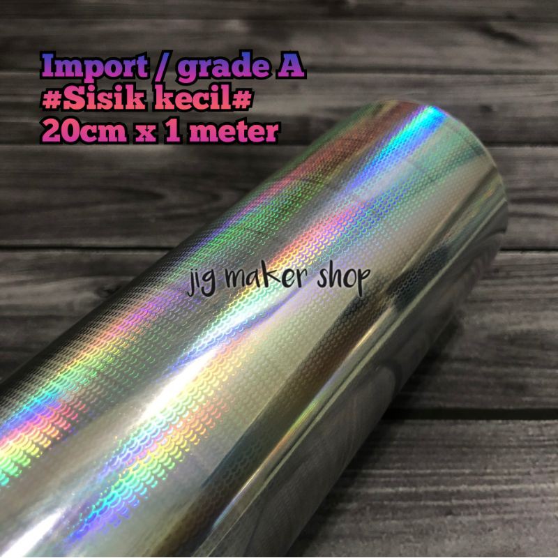 hologram hot stamping foil lure dan metal jig- IMPORT ORIGINAL- lebar 20cm- motif sisik kecil