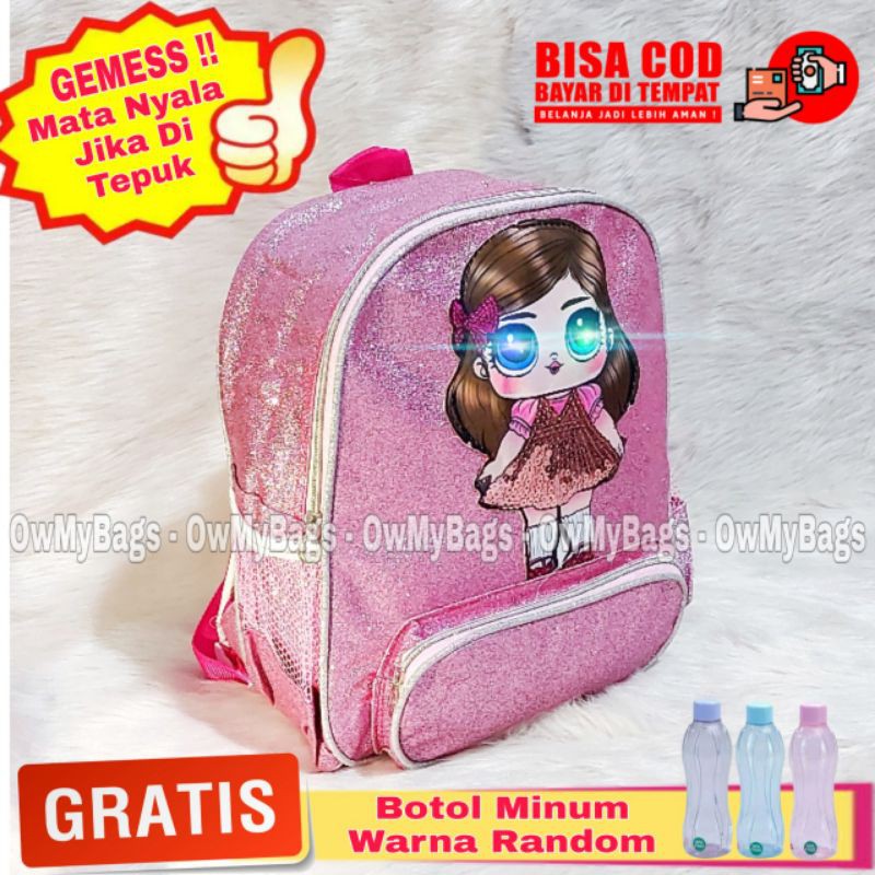 Tas Ransel Gliter LOL / Tas LOL LED / Tas Ransel SD / Tas Ransel Anak TK