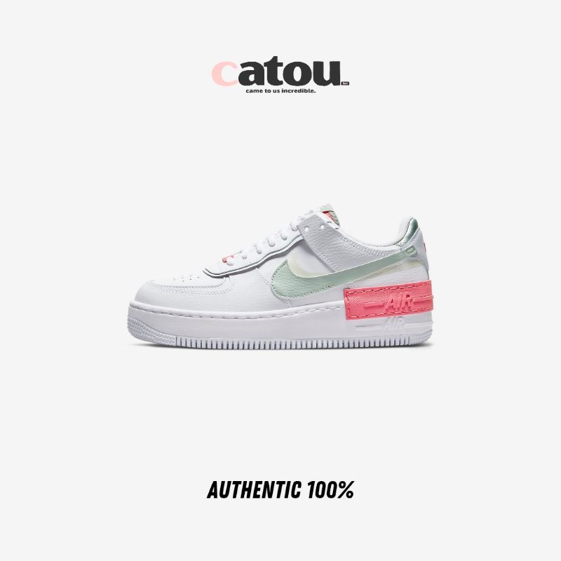 Nike Air Force 1 Shadow White/Jade Smoke/Seafoam/Archaeo Pink Original 100% BNIB [RESMI]