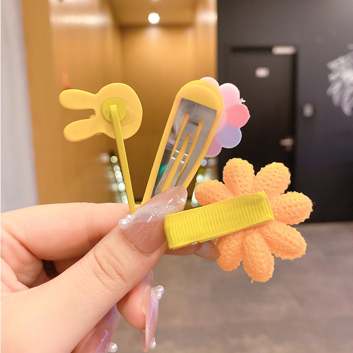 [14Pcs/Set Little Girls Korean INS Style Small Cute Baby Animal Flower Rainbow Decoration Bangs Clip Sets ] [Girls Sweet Style Hairpin Cartoons Hairpin] [Kids Daily Fashion BB Barrettes]