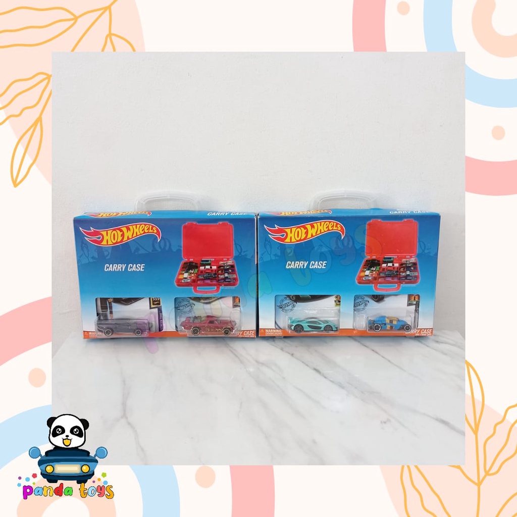 PANDA TOYS SEMARANG Hotwheels Koper Carry Case ORI - Free 2 Hotwheels