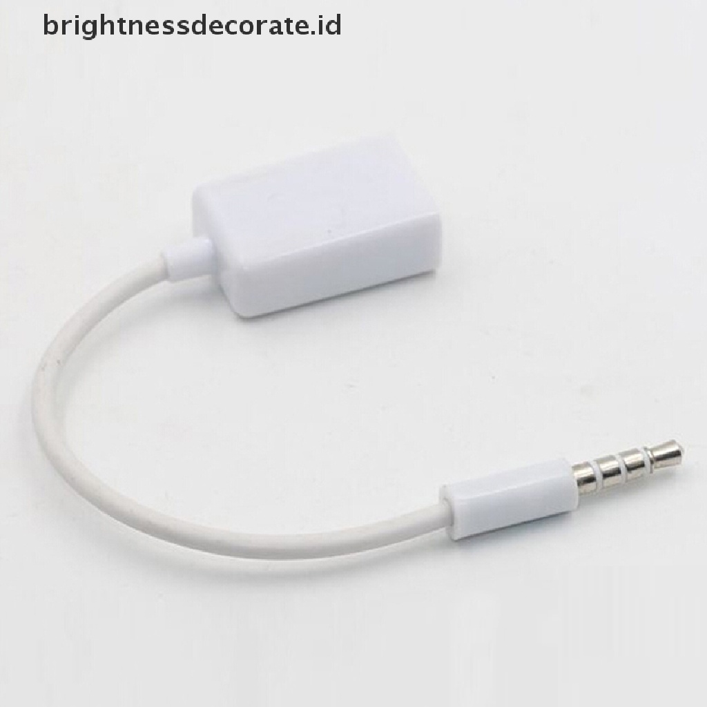 Kabel Konverter jack audio aux 3.5mm male Ke usb 2.0 female Untuk mp3 Mobil