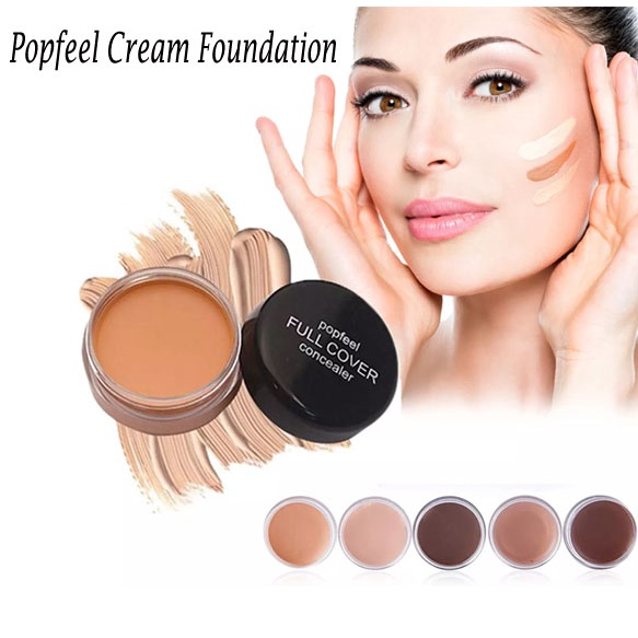 Beauty Jaya - Popfeel 5 Warna Concealer Cream Original Foundation Full Coverage Anti Air