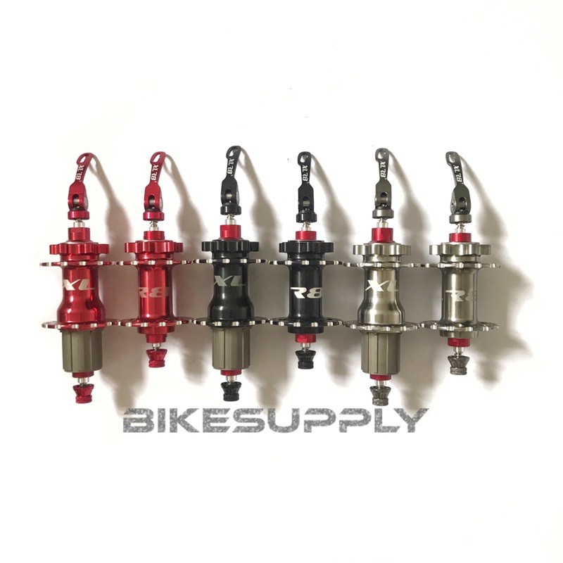 Hub & Free Hub Sepeda Merk XLR8 Suara Jangkrik Bearing Lubang 24 / 28 / 32 H Hole Merah / Titanium S